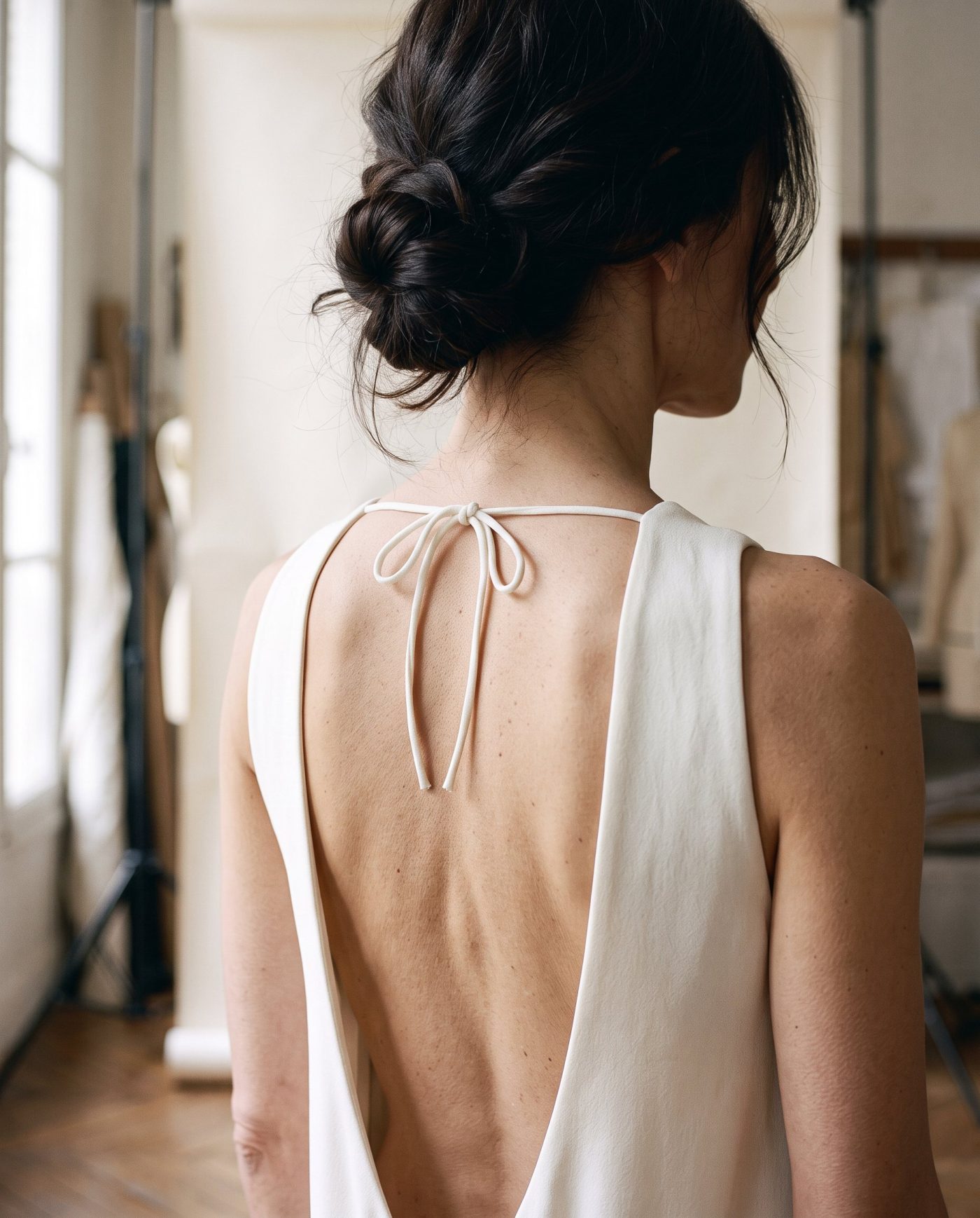 Détail de la robe Ganse : coupe et finitions en gros plan